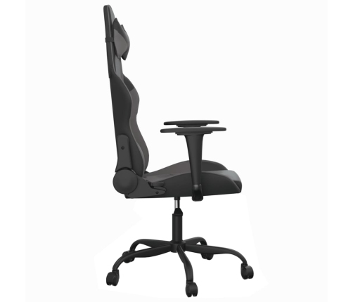 Silla gaming de masaje cuero sintético negro y gris