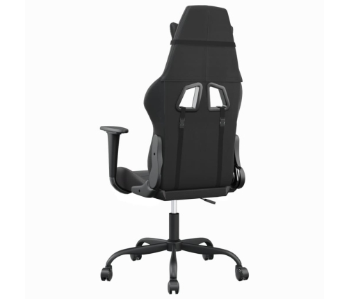 Silla gaming de masaje cuero sintético negro y gris