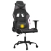 Silla gaming de masaje cuero sintético negro y gris