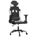 Silla gaming de masaje cuero sintético negro y blanco