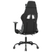 Silla gaming de masaje cuero sintético negro y blanco