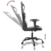 Silla gaming de masaje cuero sintético negro y blanco