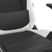 Silla gaming de masaje cuero sintético negro y blanco