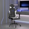 Silla gaming de masaje cuero sintético negro y blanco