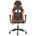 Silla gaming de masaje cuero sintético negro y naranja