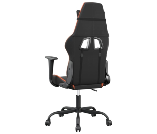 Silla gaming de masaje cuero sintético negro y naranja