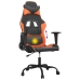 Silla gaming de masaje cuero sintético negro y naranja