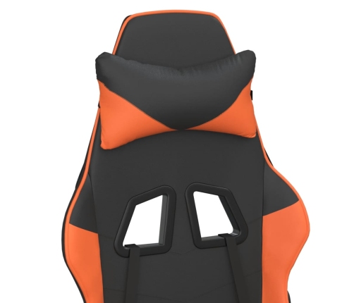 Silla gaming de masaje cuero sintético negro y naranja