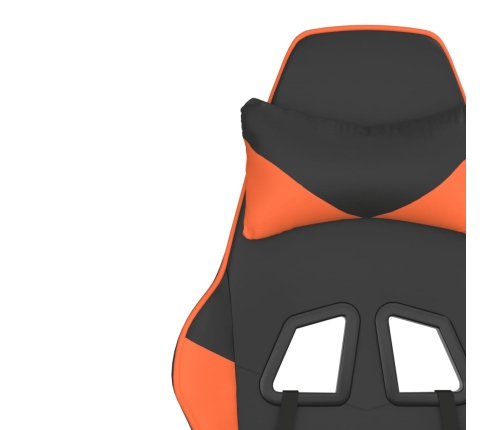 Silla gaming de masaje cuero sintético negro y naranja