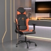 Silla gaming de masaje cuero sintético negro y naranja