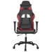 Silla gaming de masaje cuero sintético negro y rojo vino tinto