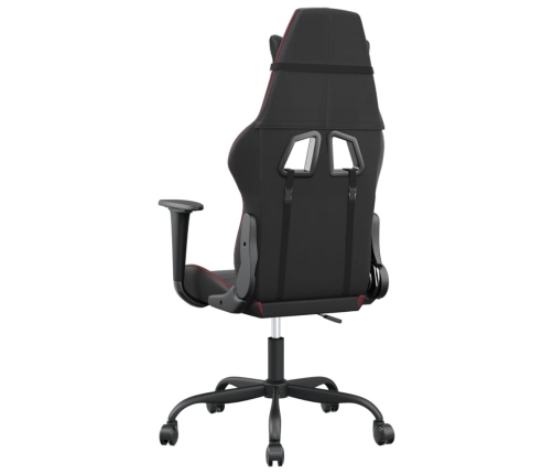 Silla gaming de masaje cuero sintético negro y rojo vino tinto