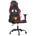 Silla gaming de masaje cuero sintético negro y rojo vino tinto