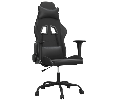 Silla gaming con masaje cuero sintético negro