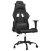 Silla gaming con masaje cuero sintético negro