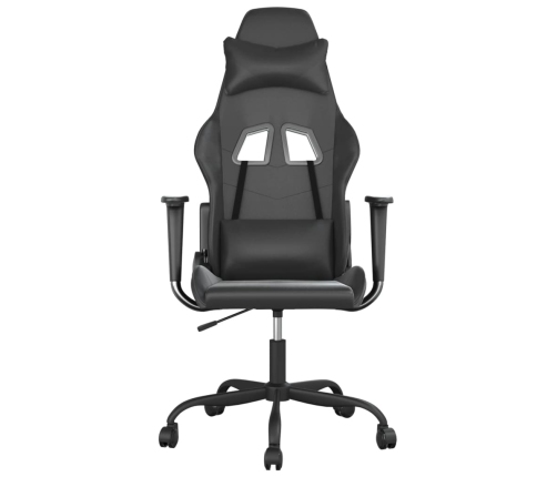 Silla gaming con masaje cuero sintético negro