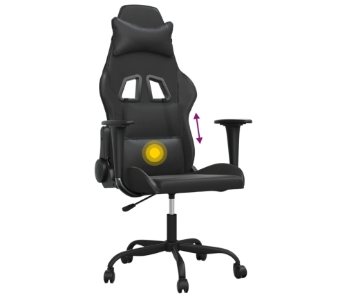 Silla gaming con masaje cuero sintético negro