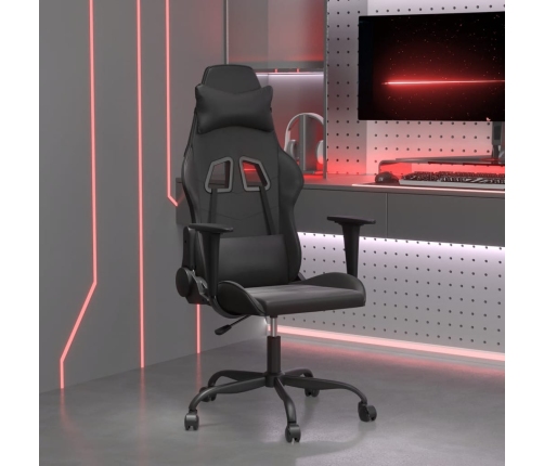 Silla gaming con masaje cuero sintético negro