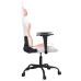 Silla gaming de masaje cuero sintético blanco y rosa