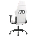 Silla gaming de masaje cuero sintético blanco y rosa