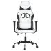 Silla gaming de masaje cuero sintético blanco y negro