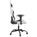 Silla gaming de masaje cuero sintético blanco y negro