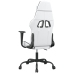 Silla gaming de masaje cuero sintético blanco y negro