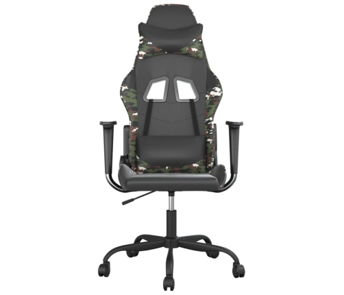 Silla gaming de masaje cuero sintético negro y camuflaje