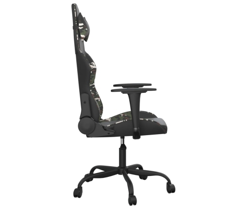 Silla gaming de masaje cuero sintético negro y camuflaje