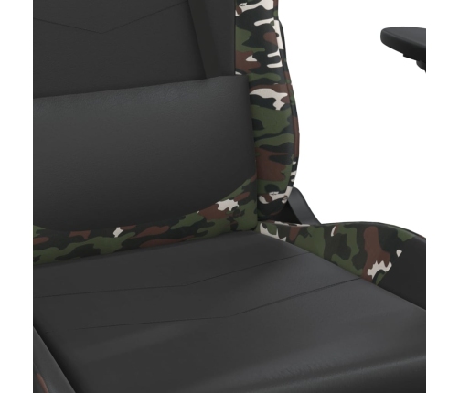 Silla gaming de masaje cuero sintético negro y camuflaje