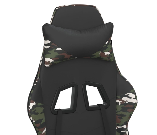 Silla gaming de masaje cuero sintético negro y camuflaje