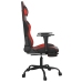 Silla gaming de masaje y reposapiés cuero sintético negro rojo