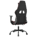 Silla gaming de masaje y reposapiés cuero sintético negro rojo