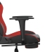 Silla gaming de masaje y reposapiés cuero sintético negro rojo