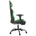 Silla gaming de masaje y reposapiés cuero sintético negro verde