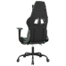 Silla gaming de masaje y reposapiés cuero sintético negro verde