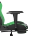 Silla gaming de masaje y reposapiés cuero sintético negro verde