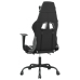 Silla gaming masaje y reposapiés cuero sintético negro blanco