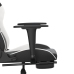 Silla gaming masaje y reposapiés cuero sintético negro blanco