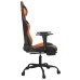 Silla gaming masaje y reposapiés cuero sintético negro naranja