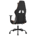 Silla gaming masaje y reposapiés cuero sintético negro naranja