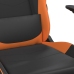 Silla gaming masaje y reposapiés cuero sintético negro naranja