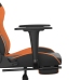 Silla gaming masaje y reposapiés cuero sintético negro naranja