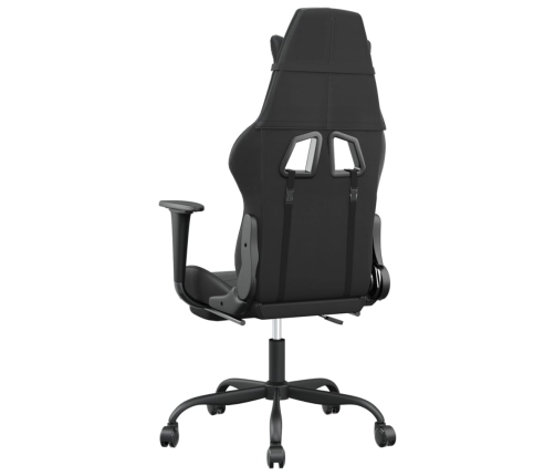 Silla gaming de masaje y reposapiés cuero sintético negro