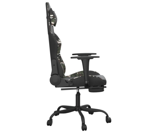 Silla gaming masaje reposapiés cuero sintético negro camuflaje