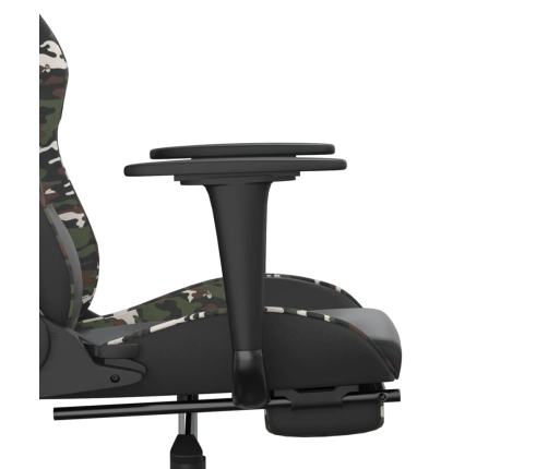 Silla gaming masaje reposapiés cuero sintético negro camuflaje