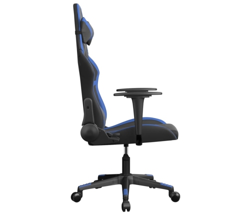 Silla gaming de masaje cuero sintético negro y azul