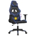 Silla gaming de masaje cuero sintético negro y azul