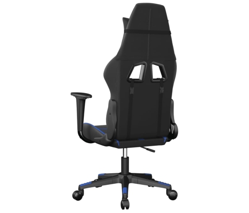 Silla gaming de masaje cuero sintético negro y azul