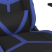 Silla gaming de masaje cuero sintético negro y azul